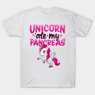 Unicorn ate my Pancreas I Kid Mom Diabetic gift idea T Shirt T-Shirt